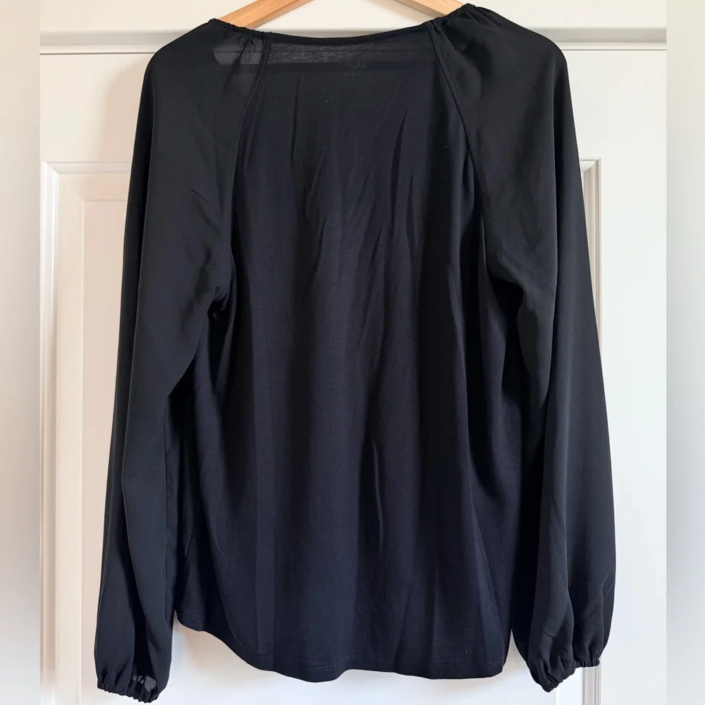 LOFT Black V-Neck Blouse - Picture 2 of 4